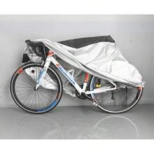 PUBAMALL Funda de Bicicleta - Resistente al Agua y Anti-- Cubiertas de Almacenamiento para Bicicletas de montaña y Carretera - plata y negro - Ver 5