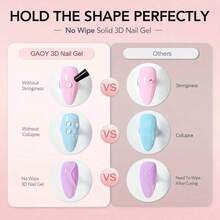3D Gel - Nail Art Modeling Gel, Suitable For Nail Design Autumn And Winter DIY Nail Art For Painting, Molding, Sculpting And Halloween Decoration - 彩色 - 查看 6