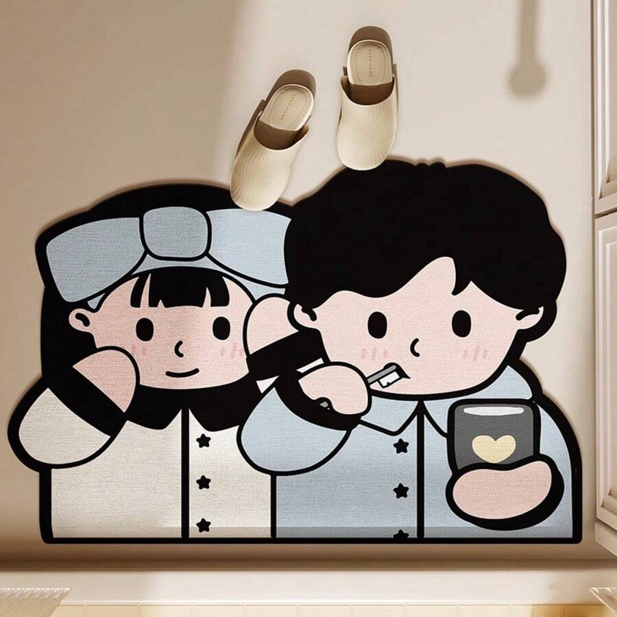 Un covoraș de baie cu modele drăguțe de desene animate. Disponibil într-o varietate de dimensiuni și stiluri din care puteți alege. Suprafața covorașului este absorbantă, rezistentă la uzură și ușor de curățat, în timp ce partea de jos este proiectată cu un strat antiderapant din cauciuc, asigurând și liniște sufletească. Poate fi folosit pe podelele băilor, balcoanelor, bucătăriilor, intrărilor, barurilor, camerelor copiilor și altor zone și are un efect decorativ excelent. Covor de bucătărie cu decor de Crăciun.