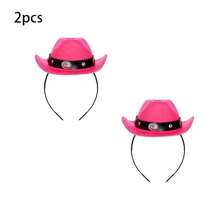 2 Pieces Denim Hat Women's Mini Headband Western Style Birthday Christmas Party Gift, Party Decoration Hat
