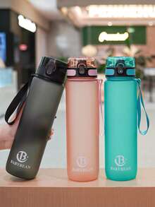 1 pieza Botella de agua portátil de 1000ml/32oz con diseño de color degradado, escala de tiempo, a prueba de fugas, vaso de bebida directo, unisex, adecuado para la escuela, el gimnasio, senderismo, camping y actividades al aire libre