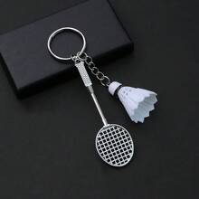 Cross-Border Badminton Pendant Keychain Simulation Mini Badminton Racket Key Ring Backpack Pendant Sports Gift