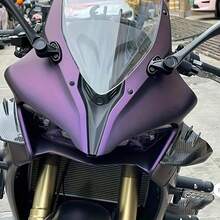 1 لفة من فيلم تغيير لون السيارة بمقاس 50 سم * 3 متر، فيلم تغيير لون الدراجة النارية فائق السواد ذو اللون البنفسجي المتغير، فيلم حماية حديث للسيارة