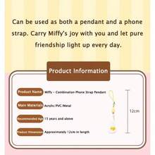 Accesorio de teléfono encantador con 2 muñecos del conejito Miffy oficialmente autorizados - Colgante decorativo de estilo femenino adorable