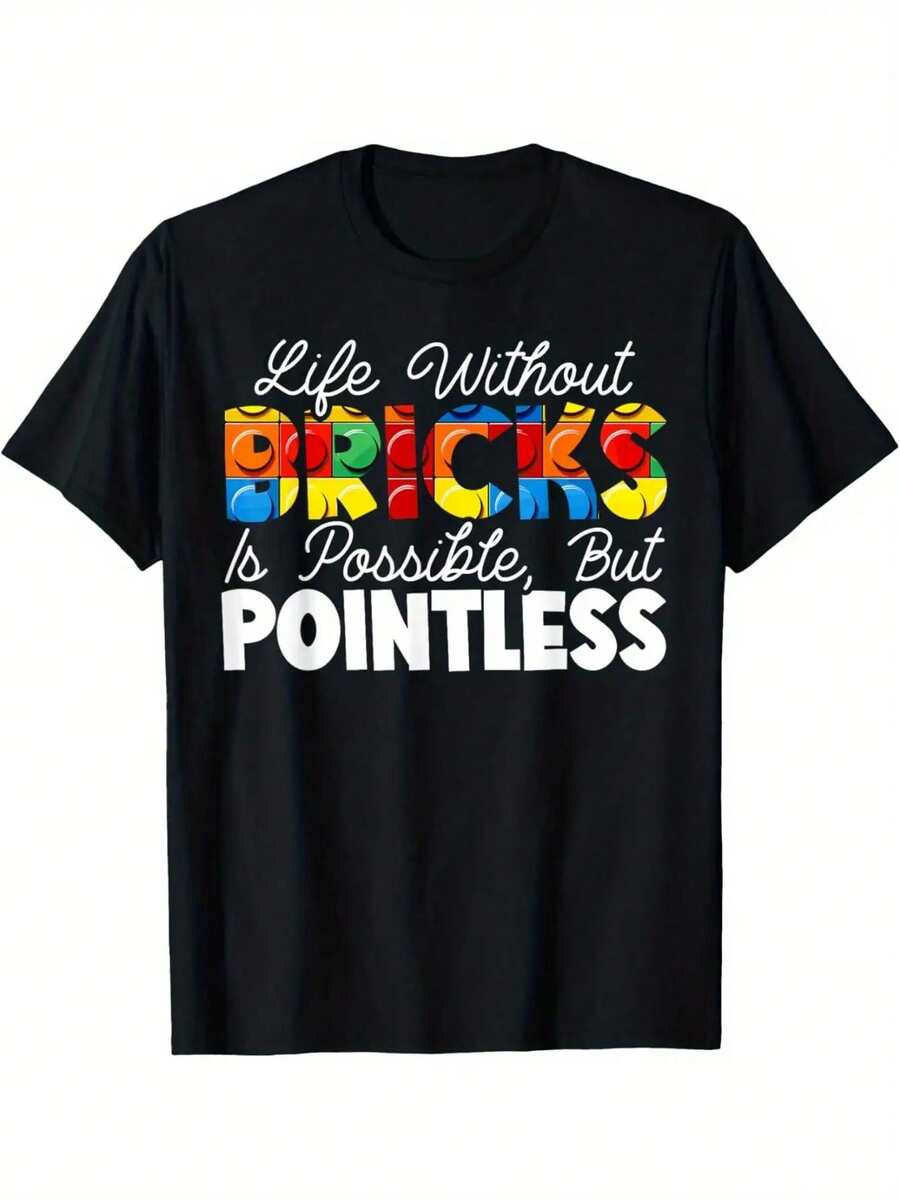Camiseta de juguetes de bloques de construcción maestro - Negro - Ver 1