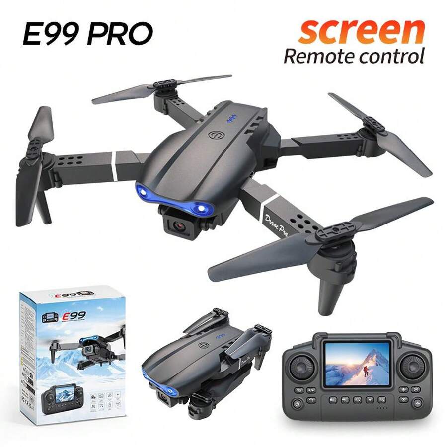 E99Pro Drone With Dual Camera & Dual Battery Foldable RC Quadcopter For Beginners Indoor Outdoor Affordable UAV Christmas Gift Remote Control Toys Controlled - E99Pro-螢幕控制-雙電池 - 查看 1