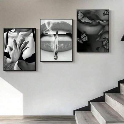 1 件性感嘴唇活力时尚单身派对海报图片印刷帆布画印刷海报墙壁艺术图片适用于客厅装饰卧室办公室酒吧美学装饰无框架。墙壁艺术！！！！海报！！！！