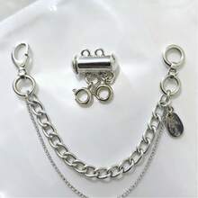 1 pièce Fermoir à glissière multi-brins en acier inoxydable pour bracelet/collier avec anneaux de jonction, anneaux à ressort, fermoirs tubulaires pour la création de bijoux