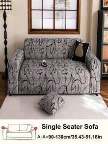 1件装经典弹力沙发套，T型靠垫设计 - 可机洗面料，抗菌柔软，适用于扶手椅、双人沙发、三人沙发和四人沙发