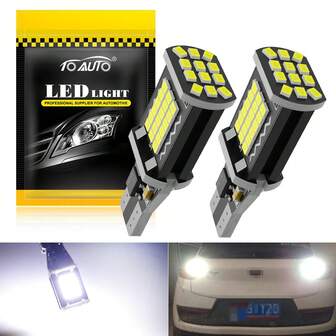 TOAUTO 2PCS Canbus T15 LED Light W16W LED CANBUS Error Free 921 912 Bulb Super Bright Car Reverse Backup Lights Auto Lamp 12V 6000K