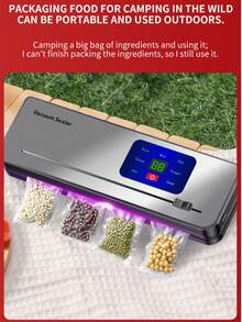 可充电自动真空封口机 - 迷你家用食品保鲜密封机电池容量 2000mAh - 黑色 - 查看 12