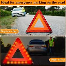Car Reflective Triangle, Car Emergency Tripod, Car Accessories, Car Triangular Warning Sign, Roadside Reflective Triangle