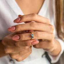 1pc Personalized Birthstone Ring, Custom Ring, Gemstone Ring, Gift For Her, Birthstone Jewelry, Birthday Gift, Mother's Day Gift