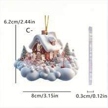 قطعة واحدة من زخرفة داخلية للسيارة بشكل بيت سحابي حلمي من الأكريليك للعيد المجيد