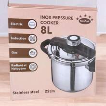 8-Litre Pressure Cooker Pot – Heavy Duty Stainless Steel Kitchen Pan, Multi-Coloured, Ideal For Stew, Soup & Rice - Default - View 6