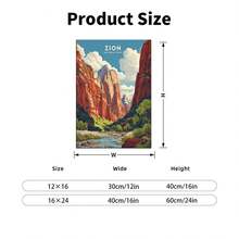 1PC Vintage Travel Poster: Vibrant Red Rock Formations12X16inch And 16x24inch Framed , Classic Wooden Frame, Suitable For Living Room, Bedroom, Bathroom And Other Decorations, Perfect Gifts For Christmas, Halloween And Thanksgiving - trắng - Xem 7