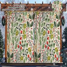 Imprimare 2D plană 1 buc/set Cortina de grădină cu tematică de Crăciun, Cortina cu model floral, Poate fi folosită ca parasolar, Cortina de ușă, Cortina de garaj, Terasă, Grădină, Cortina de fereastră exterioară, Fundal, Decor de sărbători, Decor de petrecere, Decor agățat, Potrivită pentru terasă, garaj, Fundal de petrecere, Lavabilă la mașină, Cu inele pentru instalare ușoară, Decor de Crăciun, Design vibrant Material semitransparent din poliester, Lavabilă la mașină, Decor perfect de Crăciun pentru sărbători