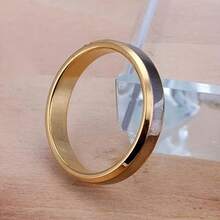 A Pair Of Stainless Steel Couple Rings, 18K Gold Plated Silver Wedding Rings - Male 12 - View 5