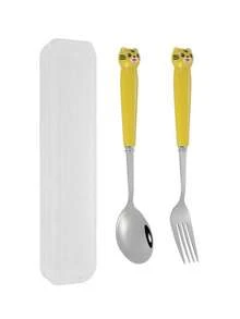 2pcs Stainless Steel Cat Paw Shaped Children Spoon And Fork Set With Storage Box, Cute Baby Feeding Utensils - Multicolor - View 13