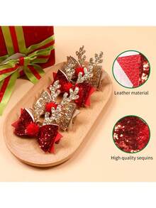 1/2/4 件宠物狗猫鹿主题发夹，适合日常使用/圣诞节 - 彩色 - 查看 6