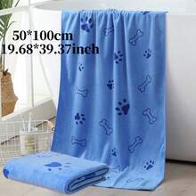 1pc/2pcs Soft & Absorbent Microfiber Pet Towel, Cute Paw Print, Bone, Bear, Rabbit Design, 50cm*100cm, Quick Drying, Cartoon Print Pet Bathing Towel, Ideal For Drying Cats, Dogs, Pet Grooming - Multicolor - View 13