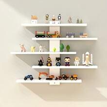 5-Layer Wall Mounted Display Rack, Durable Plastic Multi-Layer Rack, Modern Home Decoration Storage Organizer, Space Saving Design, Can Store Dolls, Home Statues, And Figurines - trắng - Xem 1