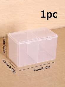 1pc Transparent Visible Children's Hair Accessory Storage Box, Girls Hair Accessory Storage, Hair Accessory Storage Box, Two-Compartment Storage Box, Elastic Bands, Hair Clips, Hair Ties All-In-One Storage - Multicolor - View 5