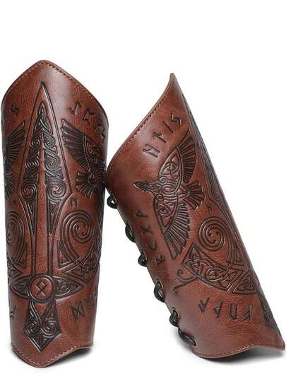 Braçadeiras de Couro Medieval com Dragão Gravado, Braçadeiras de Couro Viking, Braçadeiras de Couro, Cuff de Braço de Couro, Luva de Couro, Acessórios de Fantasia