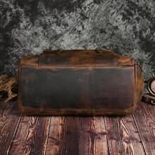 Resistant Canvas+ Leather Travel Luggage Tote Duffle Gym Suitcase Weekender Overnight Bag Men Male FB8151 A - Brown - 8151-深棕色2 - 查看 6