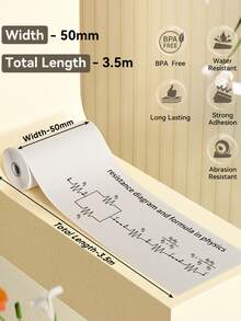 Phomemo Transparent Self-Adhesive Thermal Paper, Glossy Printable Sticker Paper Label For Phomemo T02/M02X/M02L/Y02C/Q02/M02/M02 Pro/M02S/M03/M04S Mini Sticker Printer, 50mm X 3.5m Per Roll, Diameter 28mm, 3-Rolls, The Entire Continuous Paper Per Roll, Image Time 10 Years - 透明色 - 查看 3