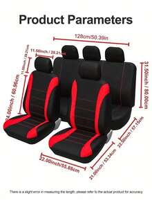 Universal Fit Car Seat Covers Full Set (2/4/9-PCS) - Airbag Compatible Cloth Fabric For Sedan, SUV, Van | Choose 1/2/5-Seater: Includes Headrest & Back Seat Covers - Style a - View 3