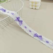 1 قطعة 1 ياردة شريط ملون، مع تريم من الدانتيل بشكل فيونكة، للملابس المصنوعة يدويًا، تغليف صناديق الهدايا، التطريز، الحياكة، حافة الخياطة، اكسسوارات الدانتيل الديكورية، اكسسوارات الخياطة