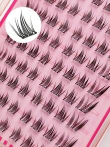 Sibeuna 80/160/240pcs Self-Adhesive Thick Voluminous 10-14mm Mixed Length Eyelash Set, No Glue Needed Spiky Cartoon Style Self-Adhesive DIY Eyelash Extension Kit, Pre-Glued Self-Adhesive Natural Fine C-Curl Eyelash Clusters No Glue False Eyelashes - C - 查看 3