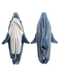 62.9 Inches  Randomly Shipped In Blue Or Pink,  The Wearable Shark Blanket Is Versatile And Can Be Used In Various Settings. It Can Be Worn While Lounging At Home, Watching TV, Or Even As A Fun Costume For Parties Or Halloween. It Is Suitable For Both - Màu sắc ngẫu nhiên - Xem 4