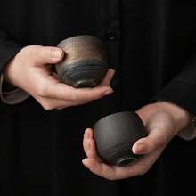 Ceașcă de ceai din gresie, ceașcă Master în stil antic japonez, set de ceai Kung Fu 80ml cană de cafea retro lucrată manual Matcha