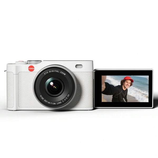 2K Digital Camera With 48MP Multi-Filter 16X Zoom Anti Shake, 3" LCD Screen Compact Vlogging Camera With 32G SD-Card, White