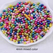 100/300/1000pcs ABS Faux Pearl Straight Hole Beads, Mixed Colors, 4/6/8/10mm, For Making Bracelets, Earrings, Necklaces DIY - Multicolor - View 10