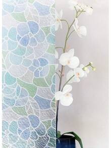 Tulia Adhesivo de Vinilo Decorativo Opaco Translúcido para Ventanas de Vidrio, Adecuado para Mamparas de Ducha y Pegatinas de Película para Baño, 45cm x 2m - Vidriera Azul/Verde - Ver 2