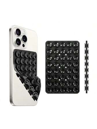 1pc Silicone Suction Cup Phone Mount, Hands-Free Mobile Stand, Airplane Travel Essential, Compatible With Any Smartphone For Selfies And VideosSilicone Suction Cup Phone Mount.Silicone Suction Phone Case Mount, Silicon Adhesive Phone Accessory For Smartphones, Hands-Free Mirror Shower Phone Holder For Selfies,Videos