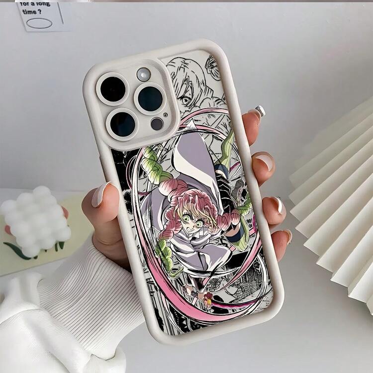 Creative D-Demons Slayers Japanese Classic Comic Phone Case For IPhone 16, 15, 14, 13, 12, 11 Pro Max, X, XR, XS Max, 8, 7 Plus - Shockproof Soft TPU Back Cover - 酒紅色 - 查看 7
