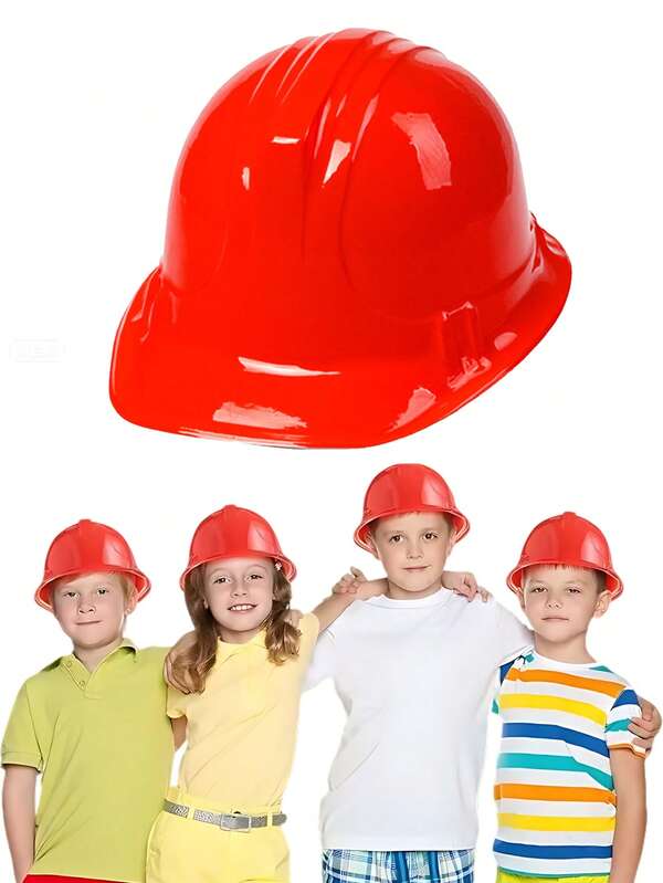 2/5/10pcs Party Decoration Hat - Imitation Construction Site Helmet For Children, Plastic Red Children's Party Hat, For Birthday Construction-Themed Parties, Children's Engineer Costume Hat, Themed Party Classroom Small Gifts.Baby Shower,Gender Reveal Party