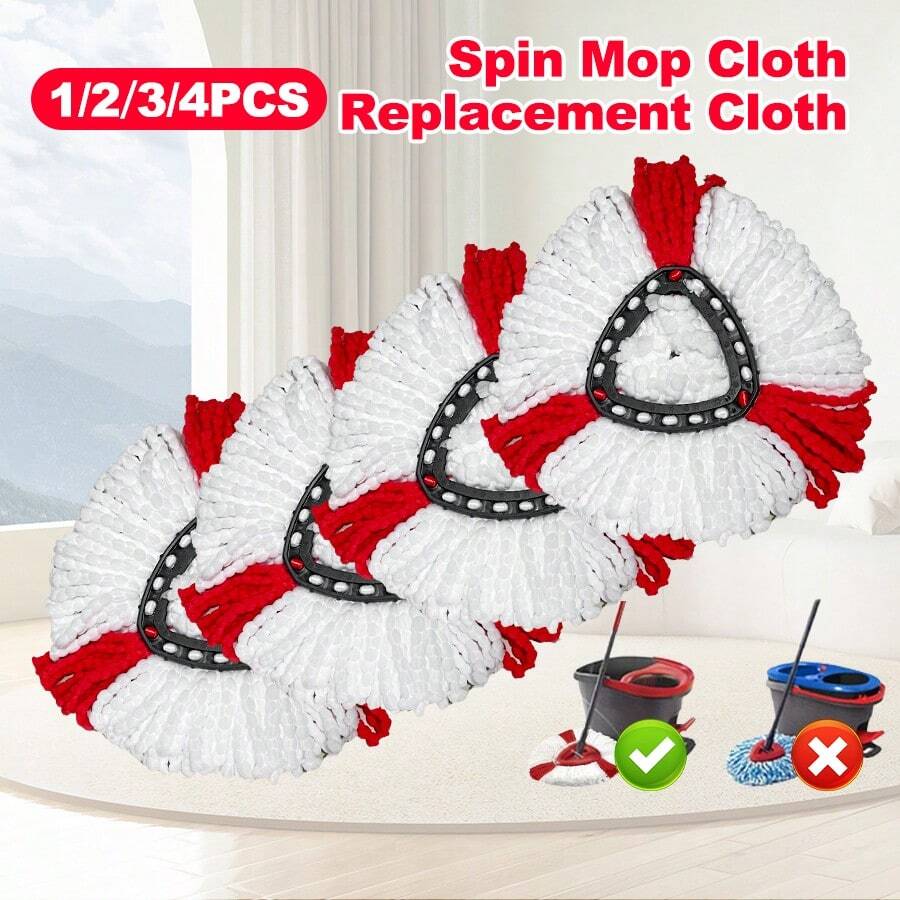 1/2/3/4pcs Mop Heads Replacement Compatible With EasyWring Spin Mop , Microfiber, Deep Cleaning Machine Washable And Easy-To-Replace
