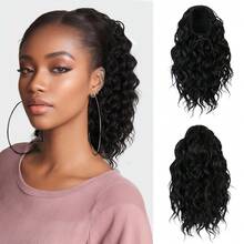 Ponytail Extension 10 Inch Drawstring Ponytail Deep Wave Ponytail Extension For Women Curly Ponytail Hair Extension For Daily Use - Multicolor - View 16