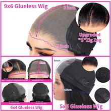 MYLOCKME 34 36 Inch Invisible Strap 360 Full Lace Frontal Straight Drawstring Wigs Human Hair 200% Density Wear And Go 6x4 9x6 5x5 Pre Plucked Pre Cut Lace Glueless Wigs For Women 13x4 13x6 Transparent Lace Front Brazilian Virgin Human Hair Wig Natural Black - Natural Black - View 7