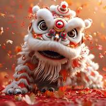 Classic Retro  Red Lion Dance Brooch With Artificial Crystal Decoration Traditional Chinese Design Ladies Art Celebration Accessories Suitable For All Seasons - 1 - Xem 6