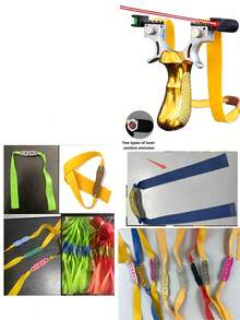 1件横向激光瞄准弹弓，适合户外射击和狩猎游戏，是户外弹弓爱好者的派对小礼物。它配备投石器、橡皮筋发射器、投掷装置和推进装置。