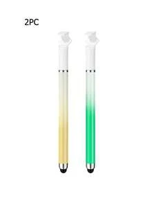 Ombre Color Stylus Pen With Stand, Dual-Tip Capacitive Stylus For Smartphone, Tablet, Video Editing, Drawing, Office Writing