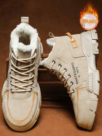 Men's Winter Casual Winter Shoes Snow Boots, Suitable For Outdoor Warmth And Comfort, Sports Shoes