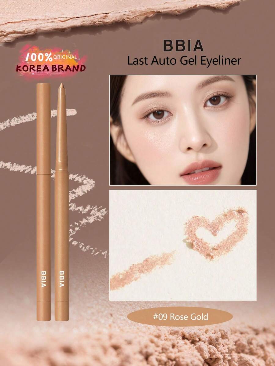 Bbia Last Rose Gold 眼線筆 09,凝膠眼線筆,19 色,快乾防暈染持久超順滑眼線筆,多功能唇線筆與輪廓筆,韓系彩妝,韓國化妝品,0.3g/0.01oz - 09 Rose Gold - 查看 1