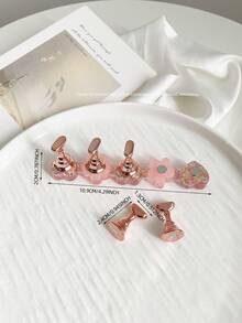 3D树脂亚克力扎染果冻色亮片星星爱心排列底座，配5个极光彩色美甲展示架，日式美甲DIY工具及摄影道具